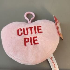Sweetheart Pink 'Cutie Pie' Heart Plush Keychain